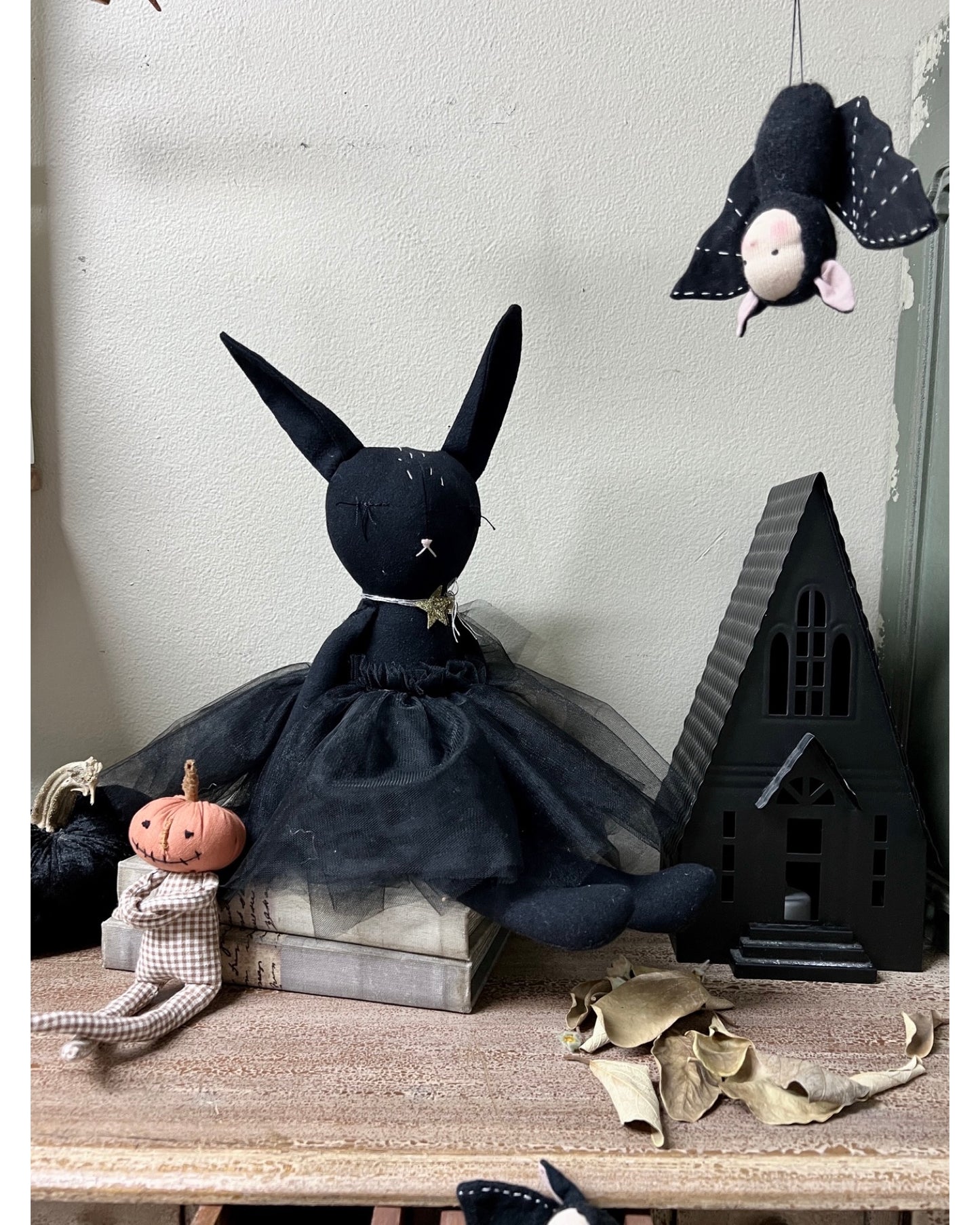 Black Cat & Bunny Doll in Tulle Tutus
