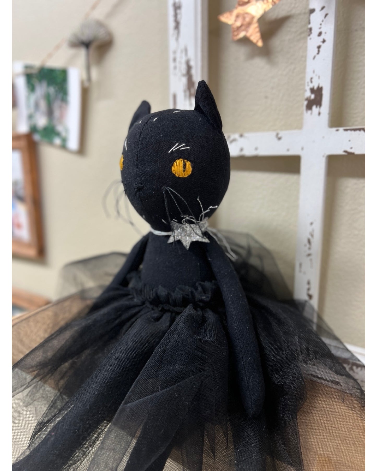 Black Cat & Bunny Doll in Tulle Tutus
