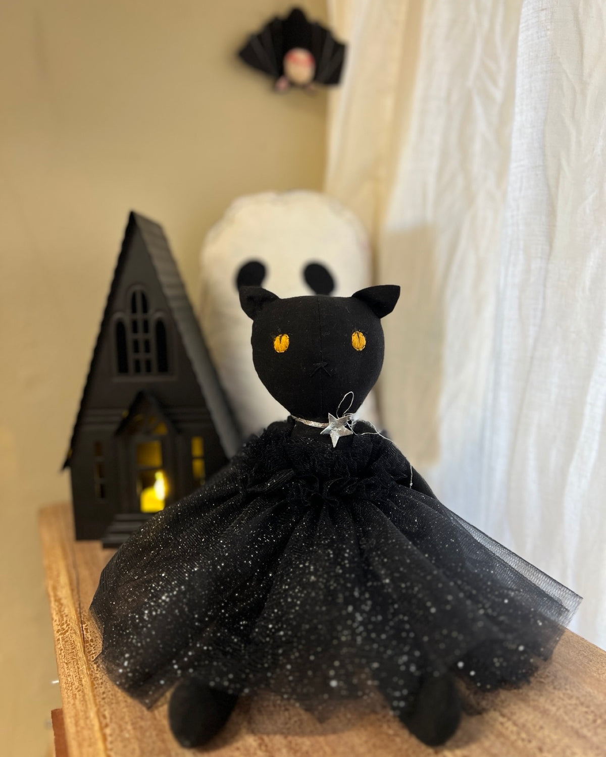 Black Cat & Bunny Doll in Tulle Tutus
