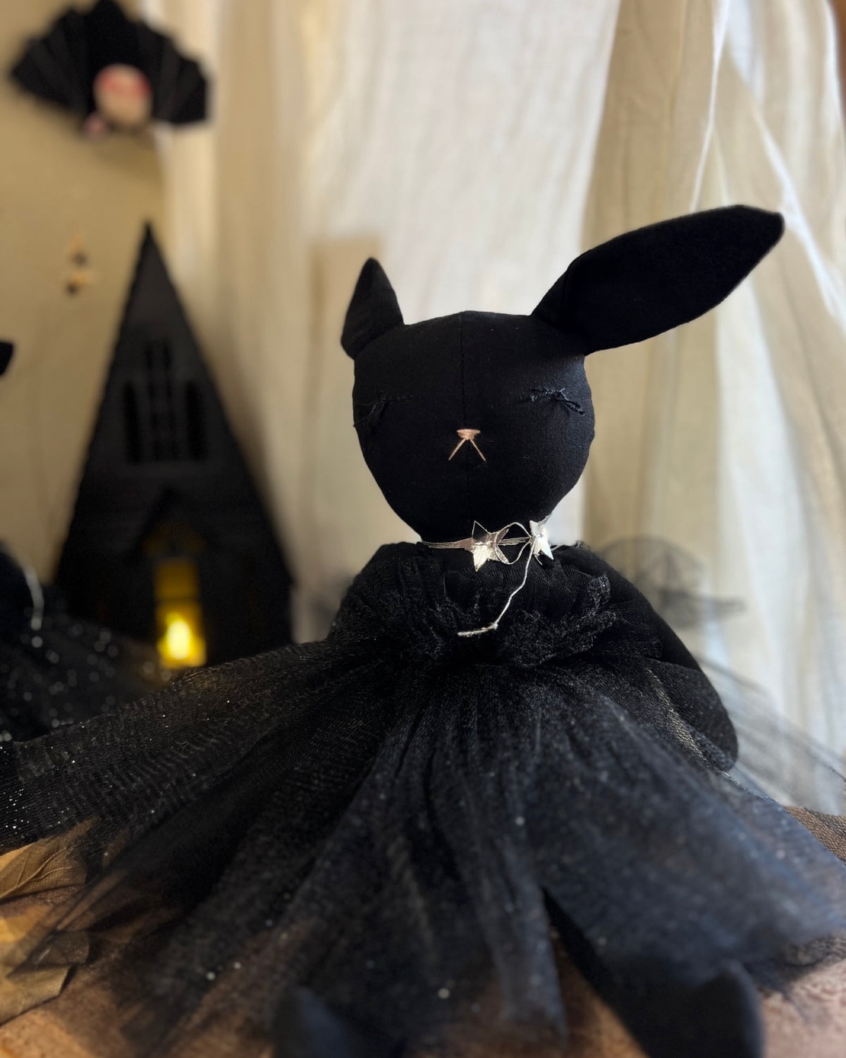 Black Cat & Bunny Doll in Tulle Tutus