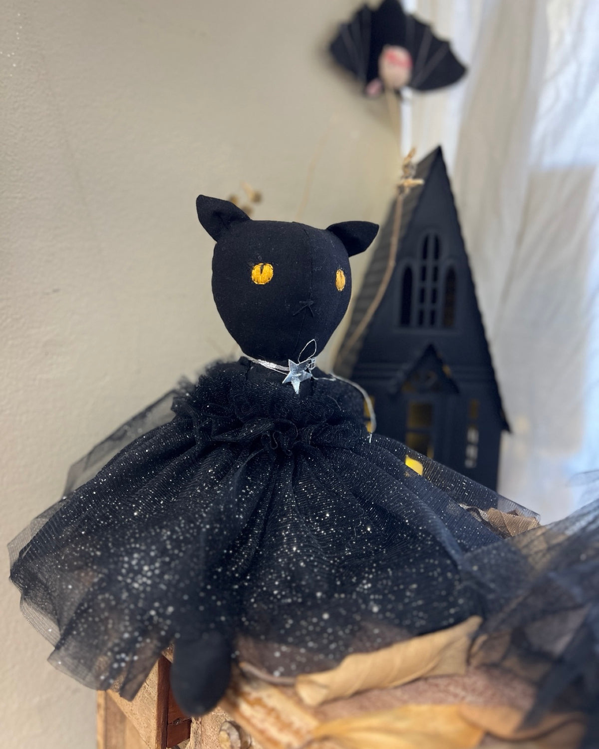 Black Cat & Bunny Doll in Tulle Tutus