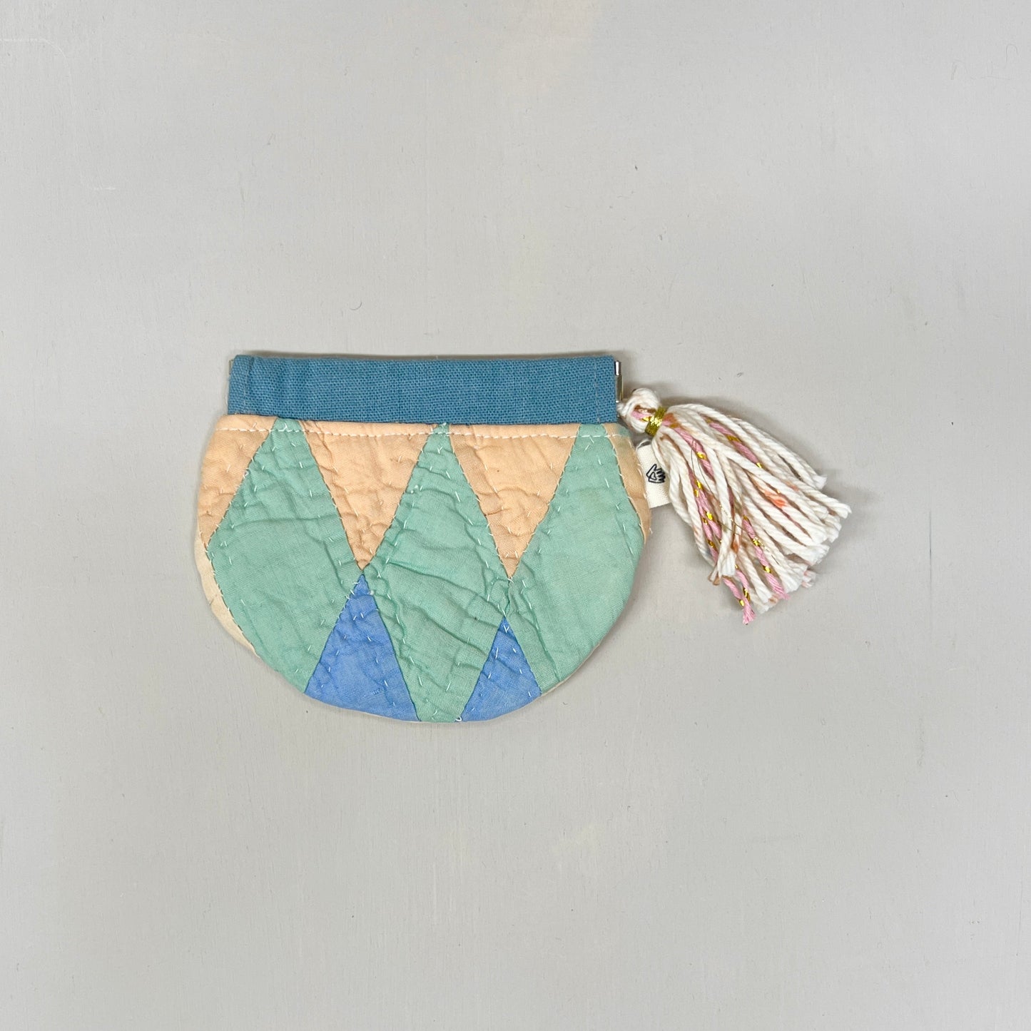 Vintage Quilt Pouch with Tassel