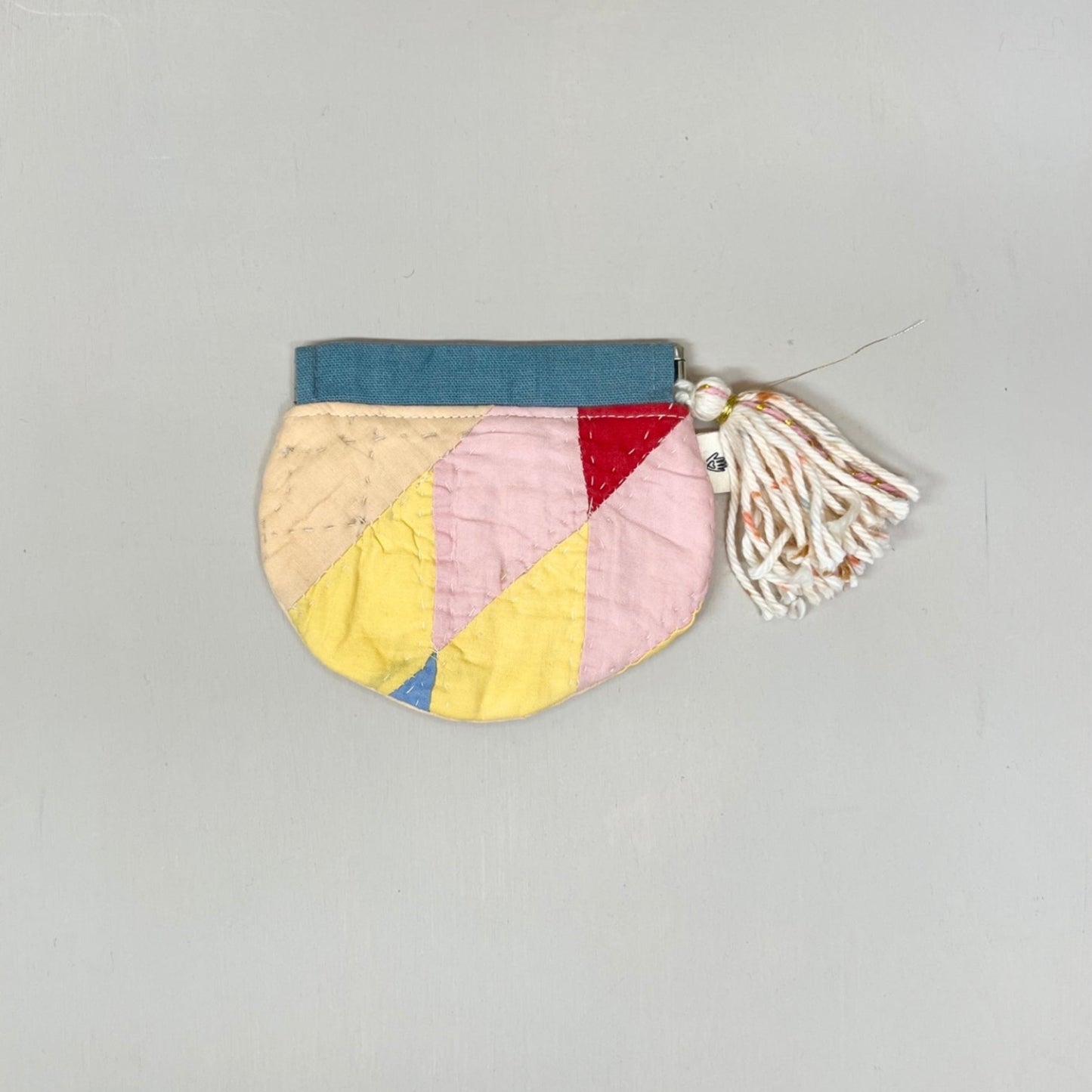 Vintage Quilt Pouch with Tassel